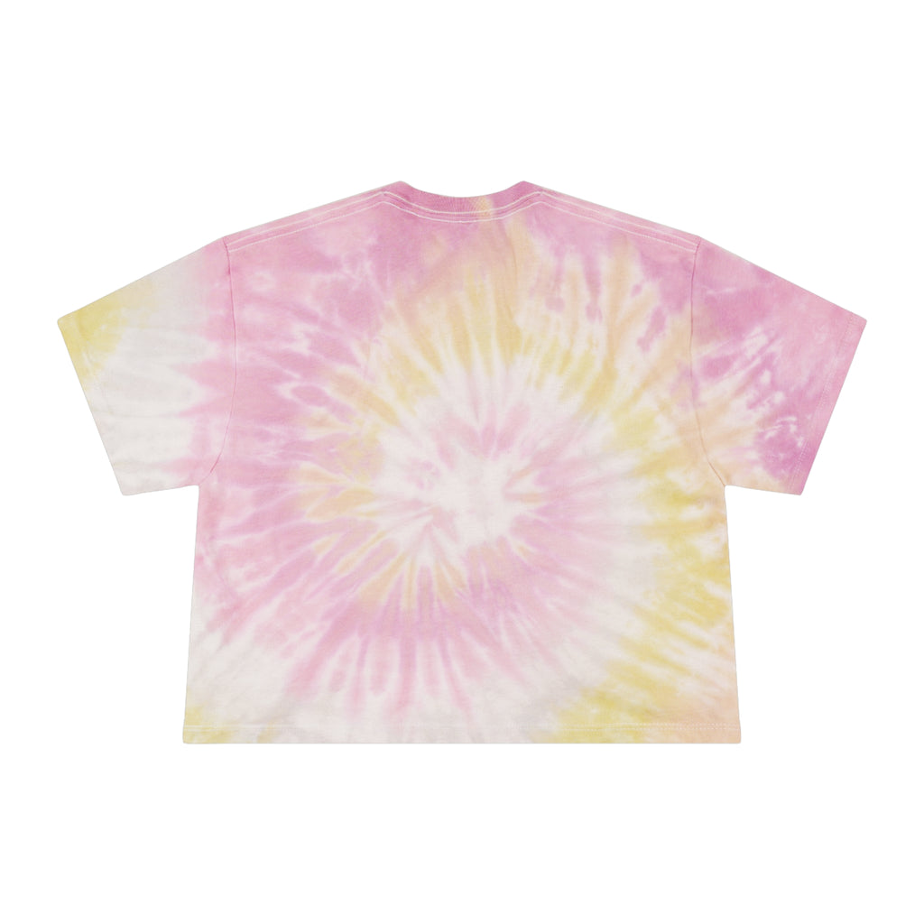 Tie-Dye Crop Tee — "Unlearn the Rush" Relaxed Women's Mindfulness Top