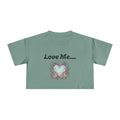 Crop Tee — "Love Me... or Don't." Heart & Coffin Floral Graphic