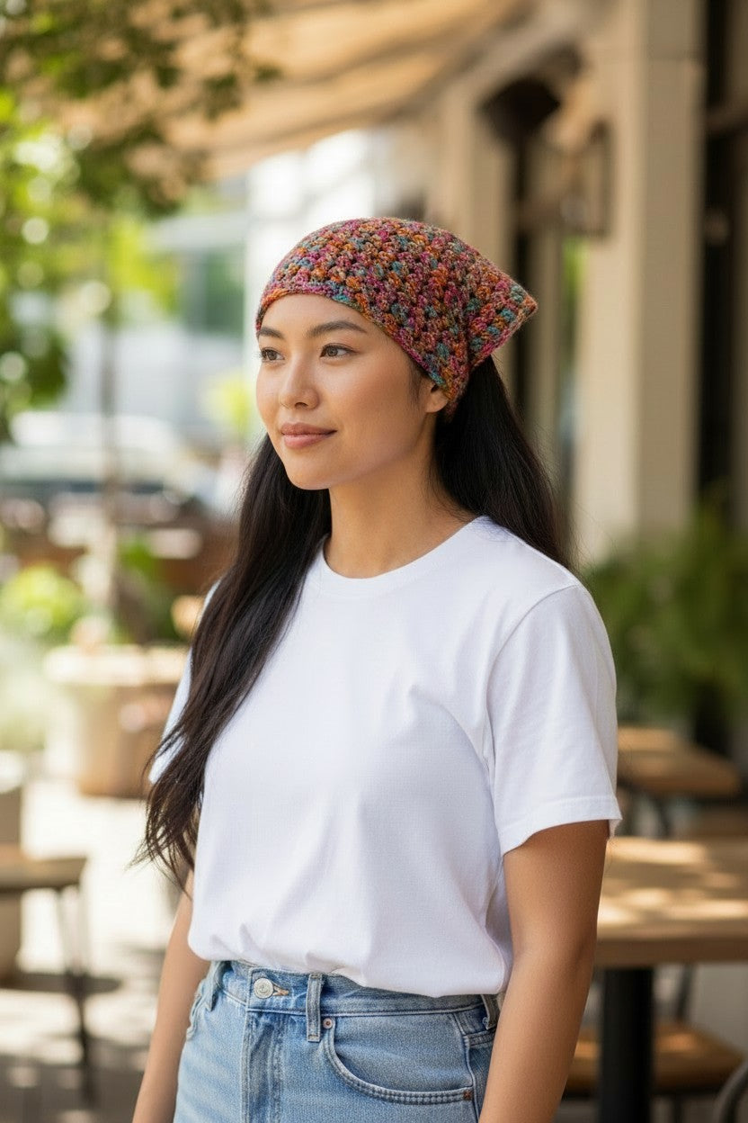 Handmade Crochet Bandana – Custom Color & Size